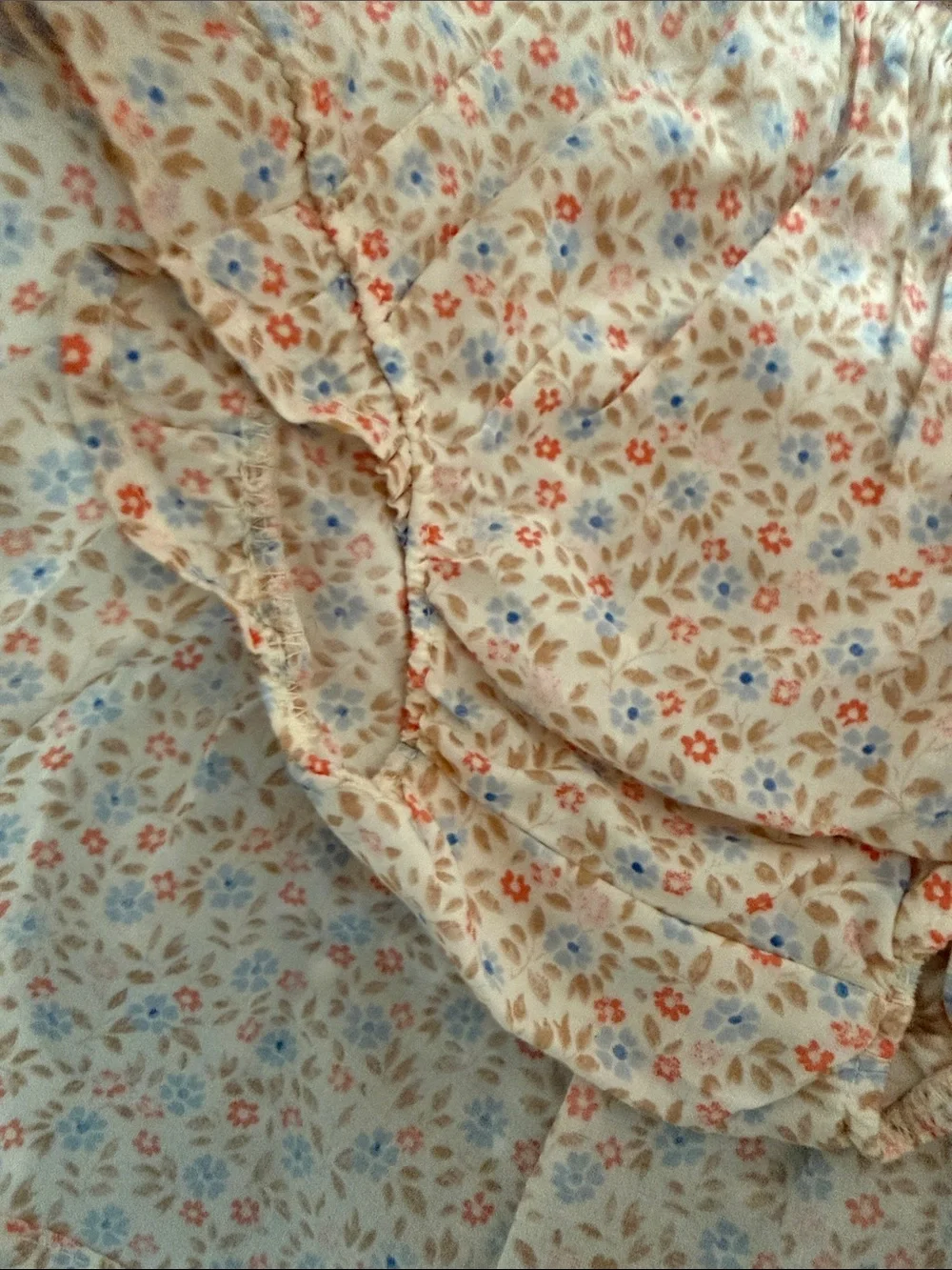 Carter's Cream Baby Dress with Pink & Blue Floral Print